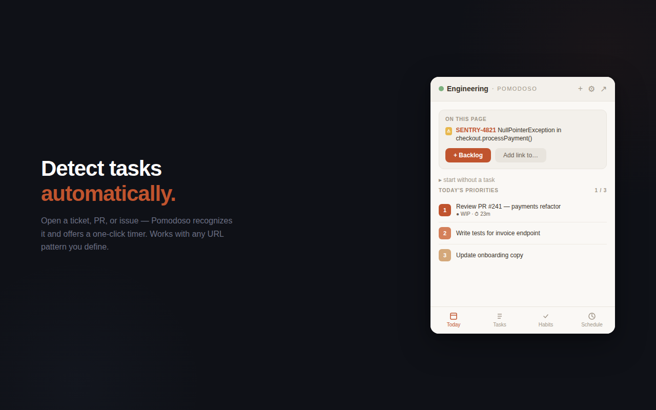 Detect tasks automatically